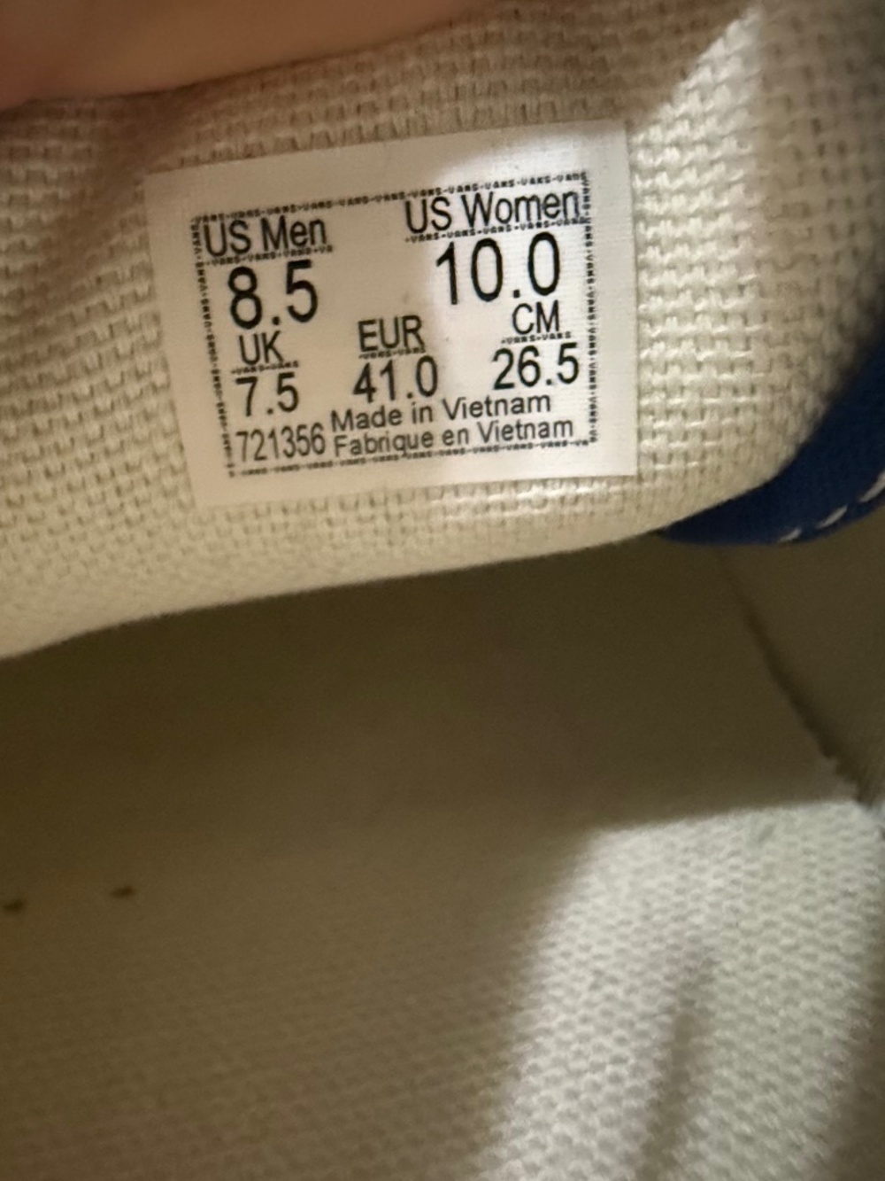 Vans Blue Lightning Shoes 8.5M/10W - Picture 3 of 4